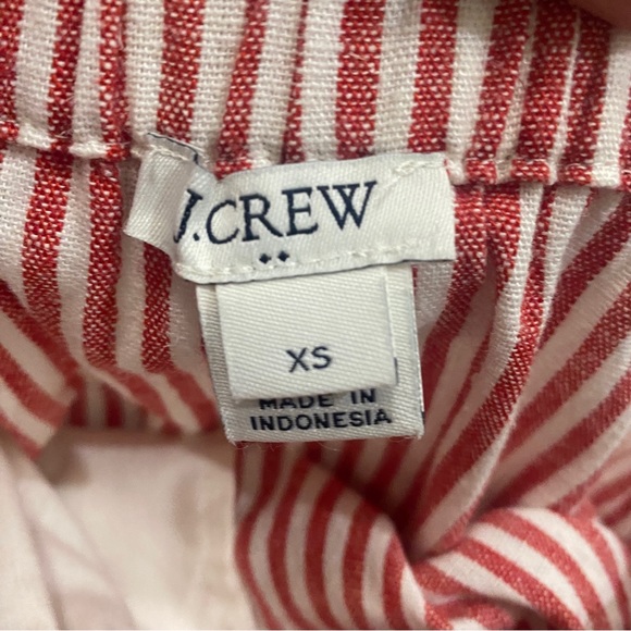 J. Crew Factory Women’s Size XS A-line Skirt Red Cream Striped - Picture 4 of 4